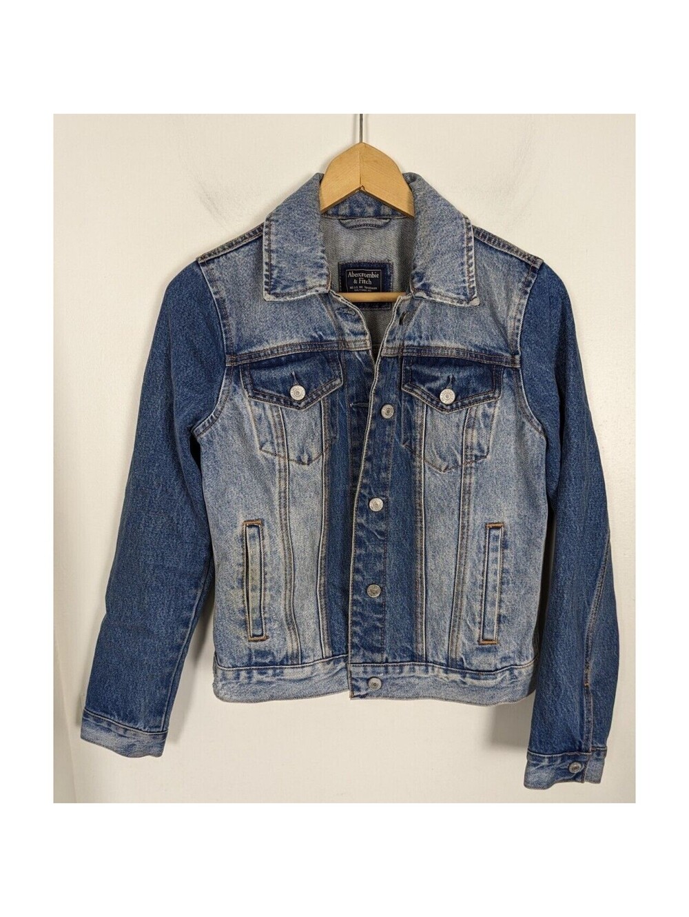 Abercrombie & Fitch Small S Two Tone Denim Jacket Jean Button AF A&F